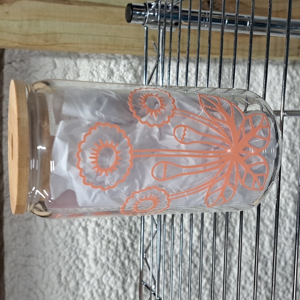 Glass Cup With Straw